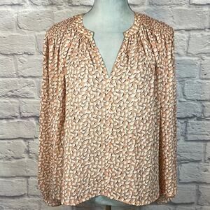 Ann Taylor semi sheer ginkgo leaf blouse